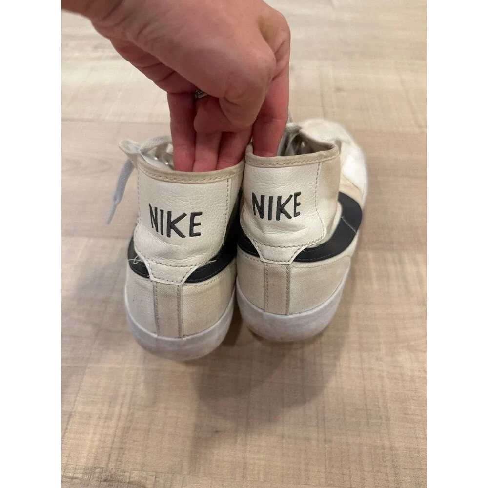 Nike SB Zoom Blazer Mid Canvas Sneakers Sail Black White Shoes Size 10